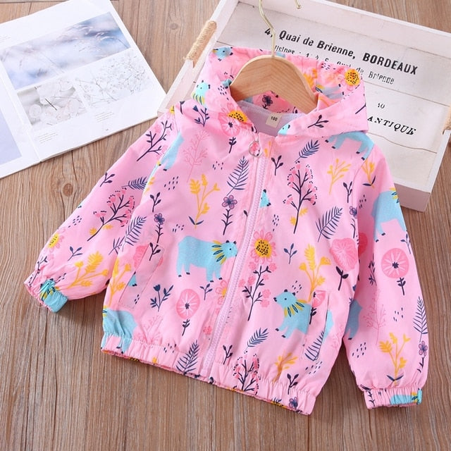 Cartoon Print Jacket Coat for Girls