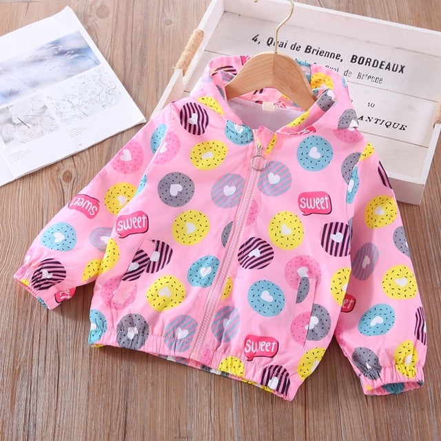 Cartoon Print Jacket Coat for Girls