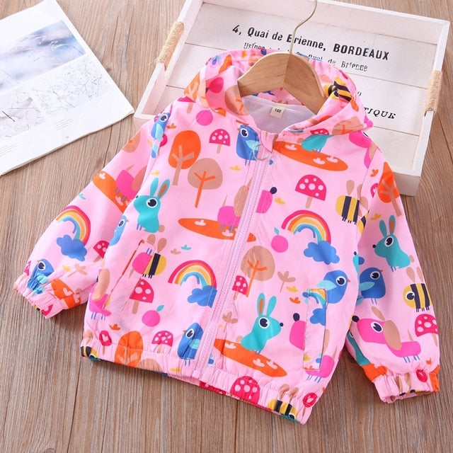 Cartoon Print Jacket Coat for Girls