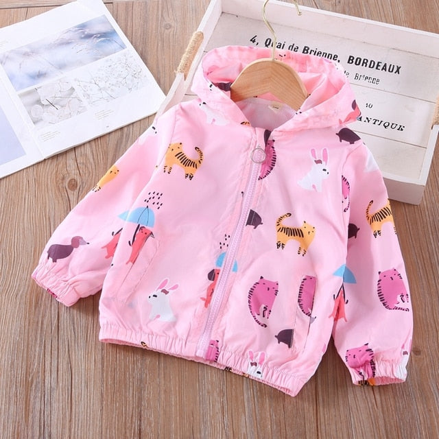 Cartoon Print Jacket Coat for Girls
