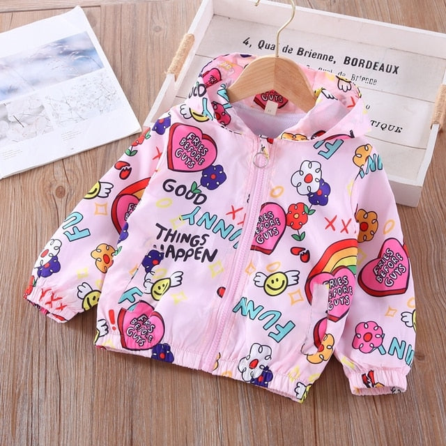 Cartoon Print Jacket Coat for Girls