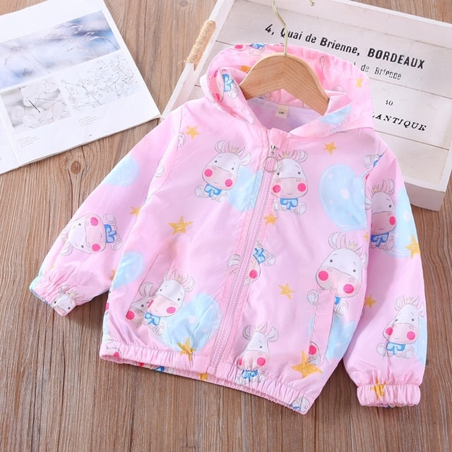 Cartoon Print Jacket Coat for Girls