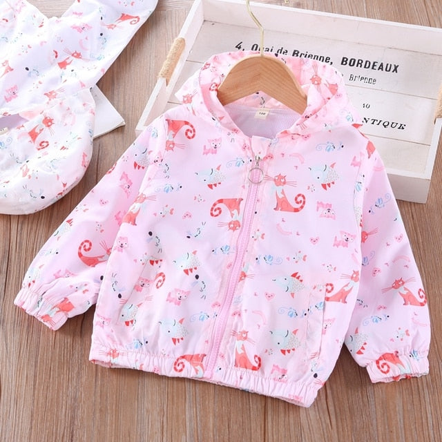 Cartoon Print Jacket Coat for Girls
