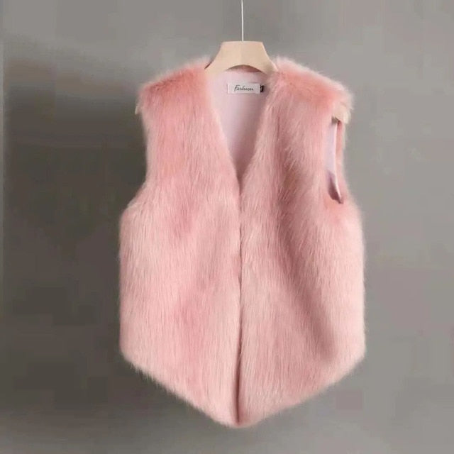 Winter Fur Slim Waistcoat Vest