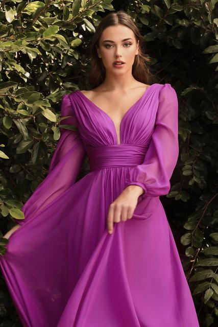 V Neck Floor Length Chiffon Evening Party Dress/ Bridesmaid Dress