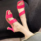 Transparent Square Heels Slides Women Peep Toe Mules Cool Summer Slippers