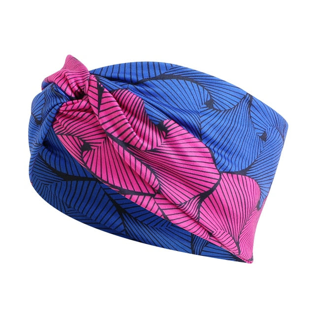 Print Stretch Bandana Satin Head Long Scarf Wrap