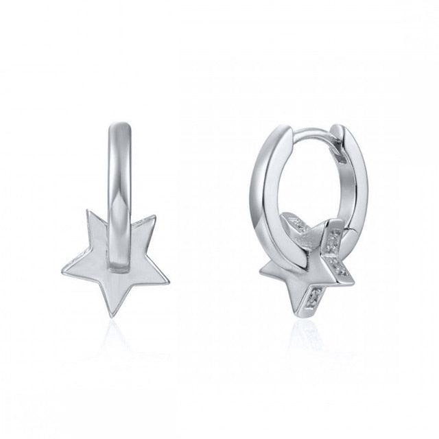 925 Sterling Silver Ear Buckle Small Hoop Earrings