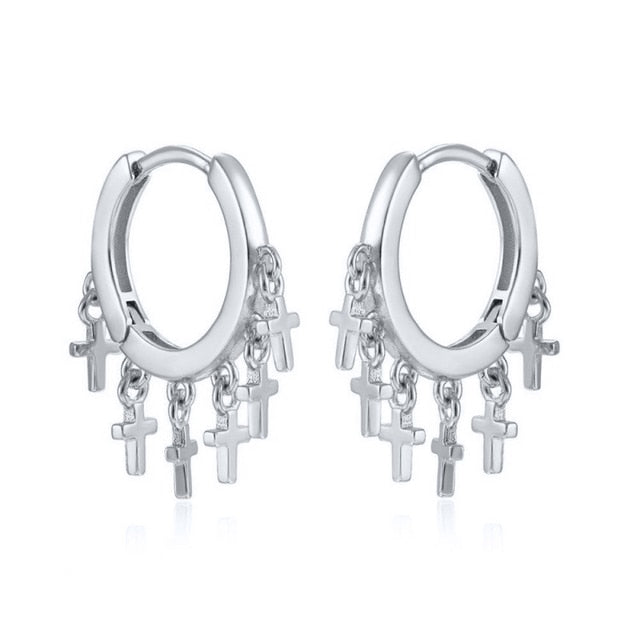 925 Sterling Silver Ear Buckle Small Hoop Earrings