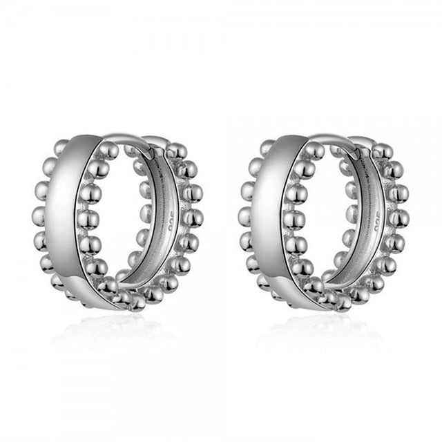 925 Sterling Silver Ear Buckle Small Hoop Earrings