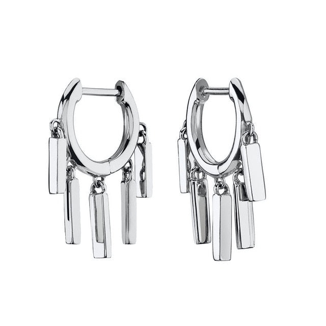 925 Sterling Silver Ear Buckle Small Hoop Earrings