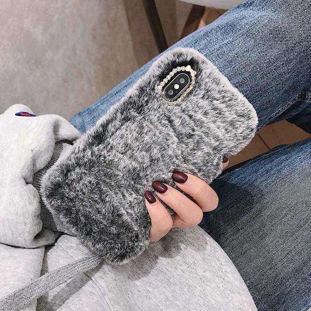 Rainbow Furry Fluffy Warm Phone Case