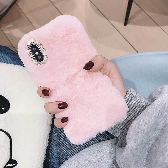 Rainbow Furry Fluffy Warm Phone Case