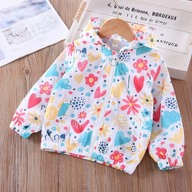 Cartoon Print Jacket Coat for Girls