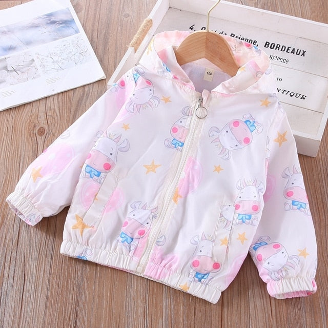 Cartoon Print Jacket Coat for Girls