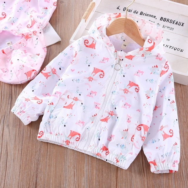 Cartoon Print Jacket Coat for Girls