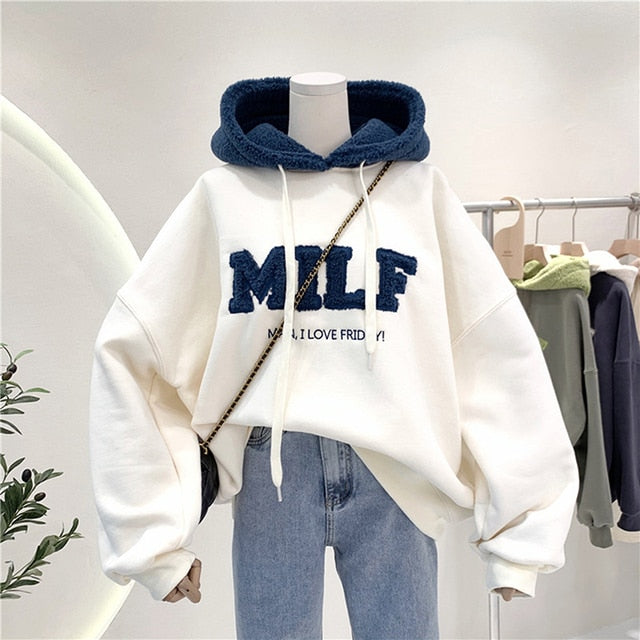 Lantern Sleeve Hoodies Sweatshirt for Women
