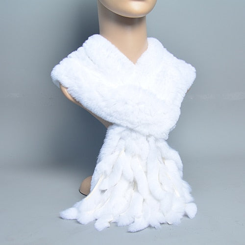 Fur Tassel Scarves Natural Warm Scarf