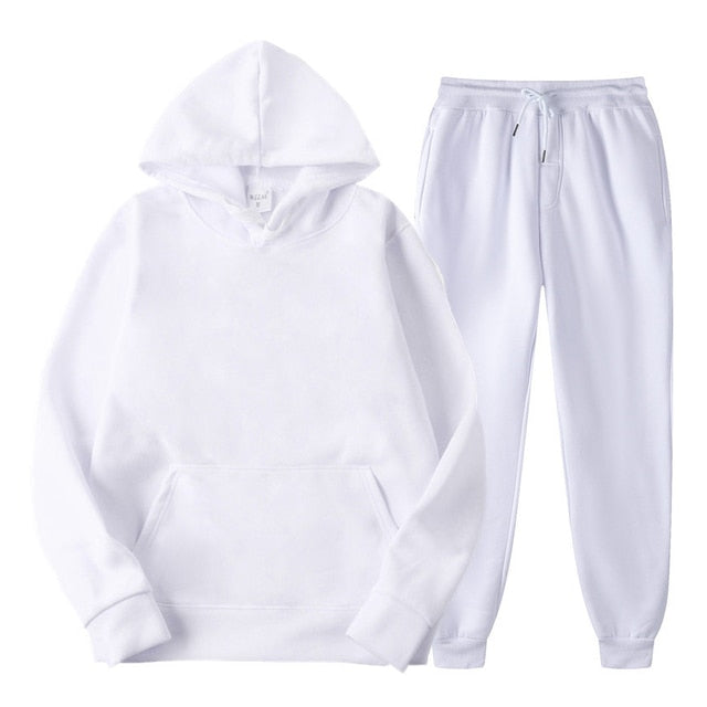 Pure Color Hoodie Sweatshirt and Pants Unisex