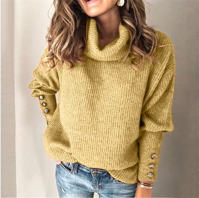 Long Sleeve High Collar Top for Women