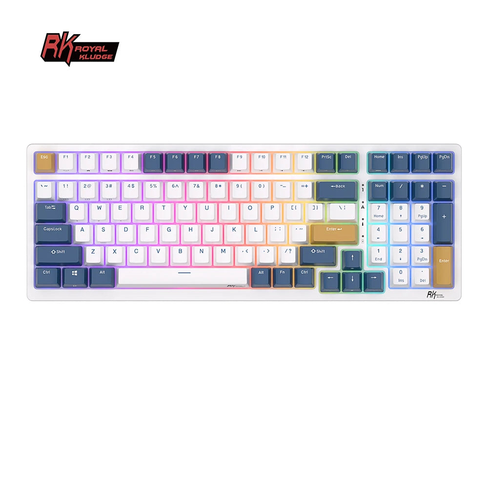 RK Royal Kludge RK98 Spanish Wireless Mechanical Keyboard Tri-mode 2.4G/Bluetooth/USB Wired RGB Hot-swappable Gamer Keyboards