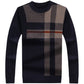 Casual Thick Warm  Striped Knitted Pull Sweater Men Wear Jersey Dress Pullover Knit Sweaters Male Fashion