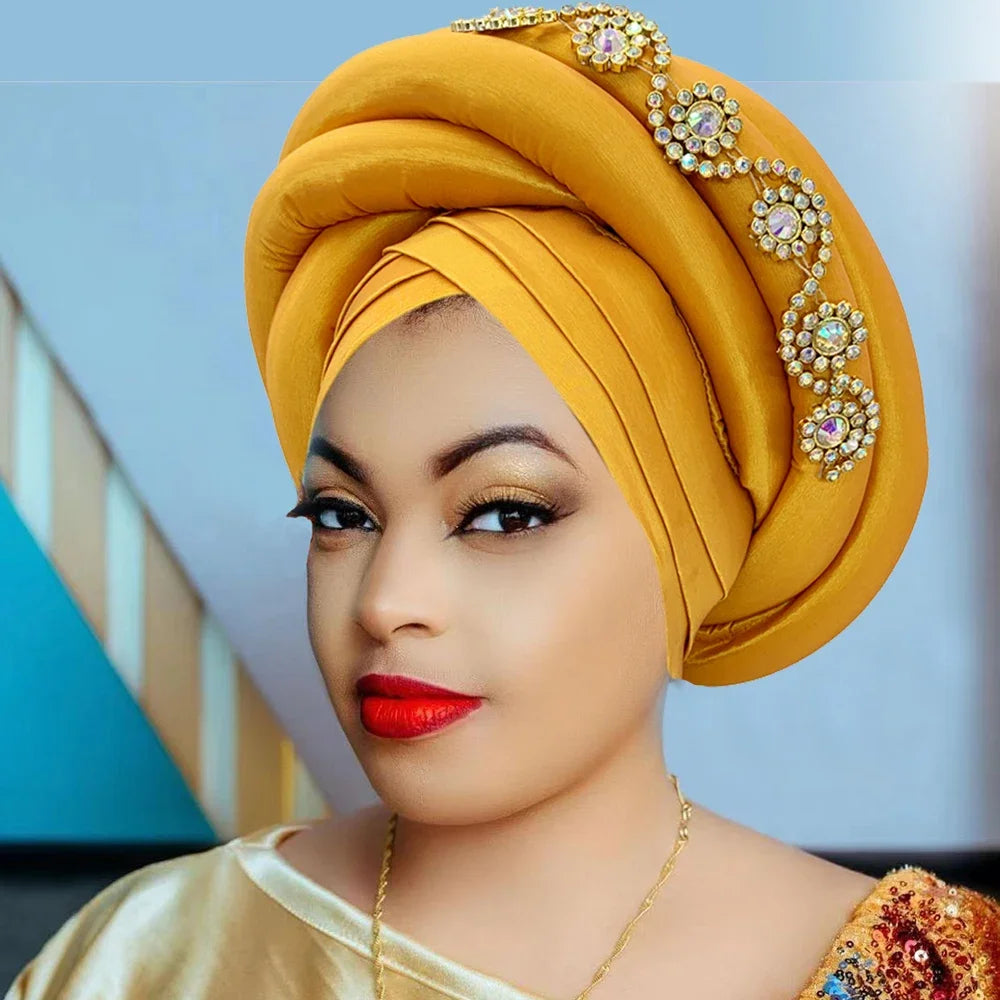 Diamonds Nigeria Raw Silk Autogele Headtie