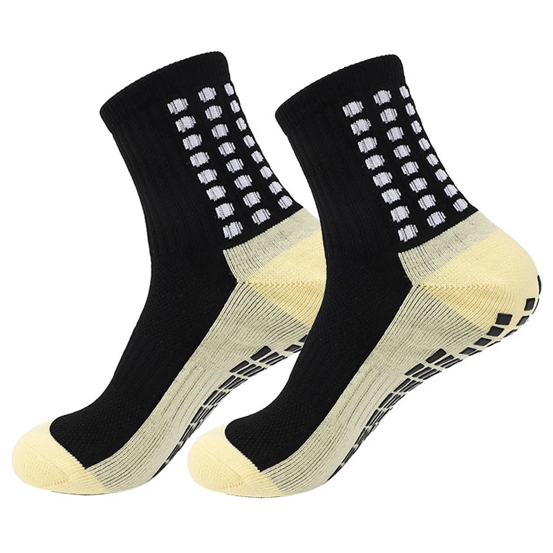 1 Pair Anti-Slip Football Socks Men High Quality Breathable Thickened Sports Socks Running Cycling Hiking Women Soccer Socks
