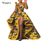 Dashiki African Mermaid Dress, Ankara Gown, African maxi mermaid, African prom dress, African prom 2024