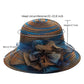 Elegant Floral Organza Church Wedding Hat for Women – Wide Brim Kentucky Derby Tea Party Hat with Adjustable Fit, Lightweight Summer Sun Hat
