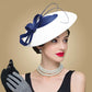 FS Fascinators Pillbox Hat for Women – Elegant Black & White Church Fedora, Wedding Kentucky Derby Dress Hat
