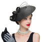 FS Fascinators Pillbox Hat for Women – Elegant Black & White Church Fedora, Wedding Kentucky Derby Dress Hat