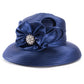 Lawliet Women’s Crystal Satin Ribbon Church Hat – Designer Couture Wide Brim Hat for Weddings, Kentucky Derby & Special Occasions