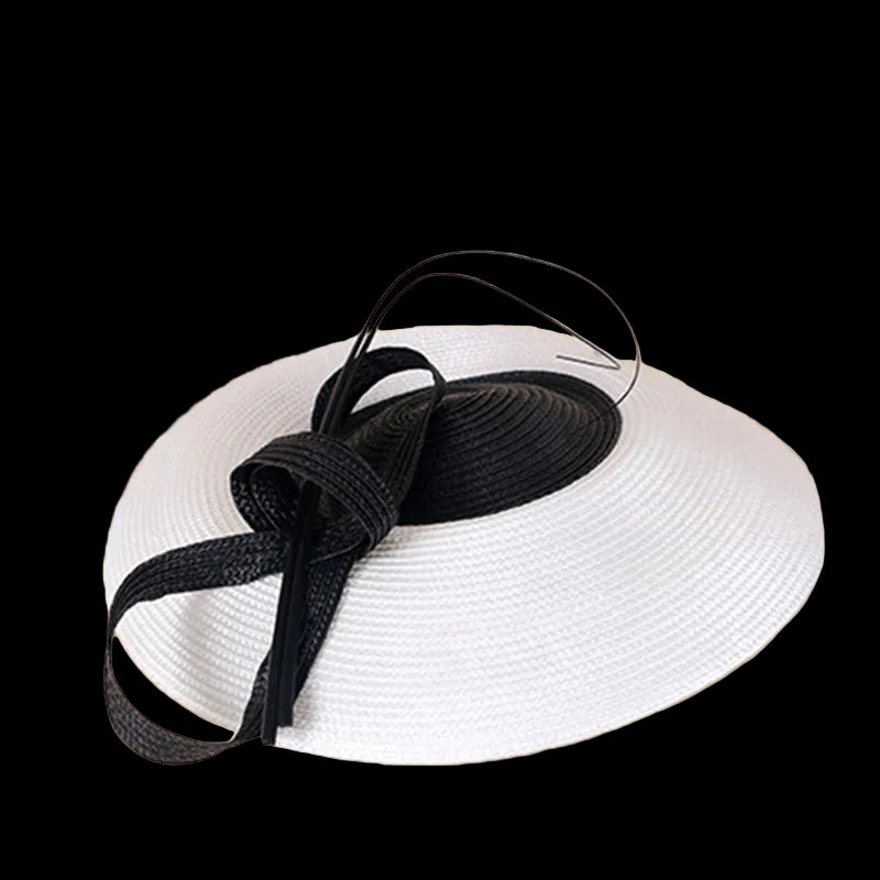 FS Fascinators Pillbox Hat for Women – Elegant Black & White Church Fedora, Wedding Kentucky Derby Dress Hat