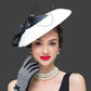 FS Fascinators Pillbox Hat for Women – Elegant Black & White Church Fedora, Wedding Kentucky Derby Dress Hat
