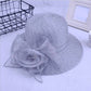 Elegant Satin Feather Women’s Sun Hat – Wide Brim UV Protection Summer Beach Cap for Wedding, Party, Church & Kentucky Derby