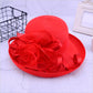 Elegant Satin Feather Women’s Sun Hat – Wide Brim UV Protection Summer Beach Cap for Wedding, Party, Church & Kentucky Derby