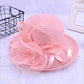 Elegant Satin Feather Women’s Sun Hat – Wide Brim UV Protection Summer Beach Cap for Wedding, Party, Church & Kentucky Derby