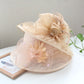 Elegant Women’s Organza Sun Hat – Wide Brim Travel Beach Cap, Party Bucket Hat for Summer