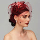 Elegant Birdcage Veil Fascinator with Flowers & Feathers – Women’s Wedding, Tea Party & Cocktail Headpiece