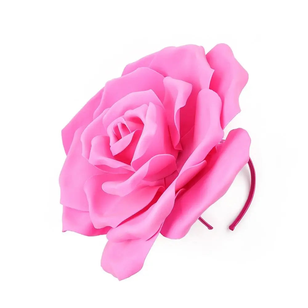 Large Flower Fascinators Womens Derby Hat Wedding Prom Rose Fascinator Hat Tea Party Headpiece with Headband Clip