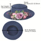 Elegant Straw Hat - Breathable, Sun-Protective, Solid Color Design with Delicate Floral -Top Fashion Accessory for Easter&Summer