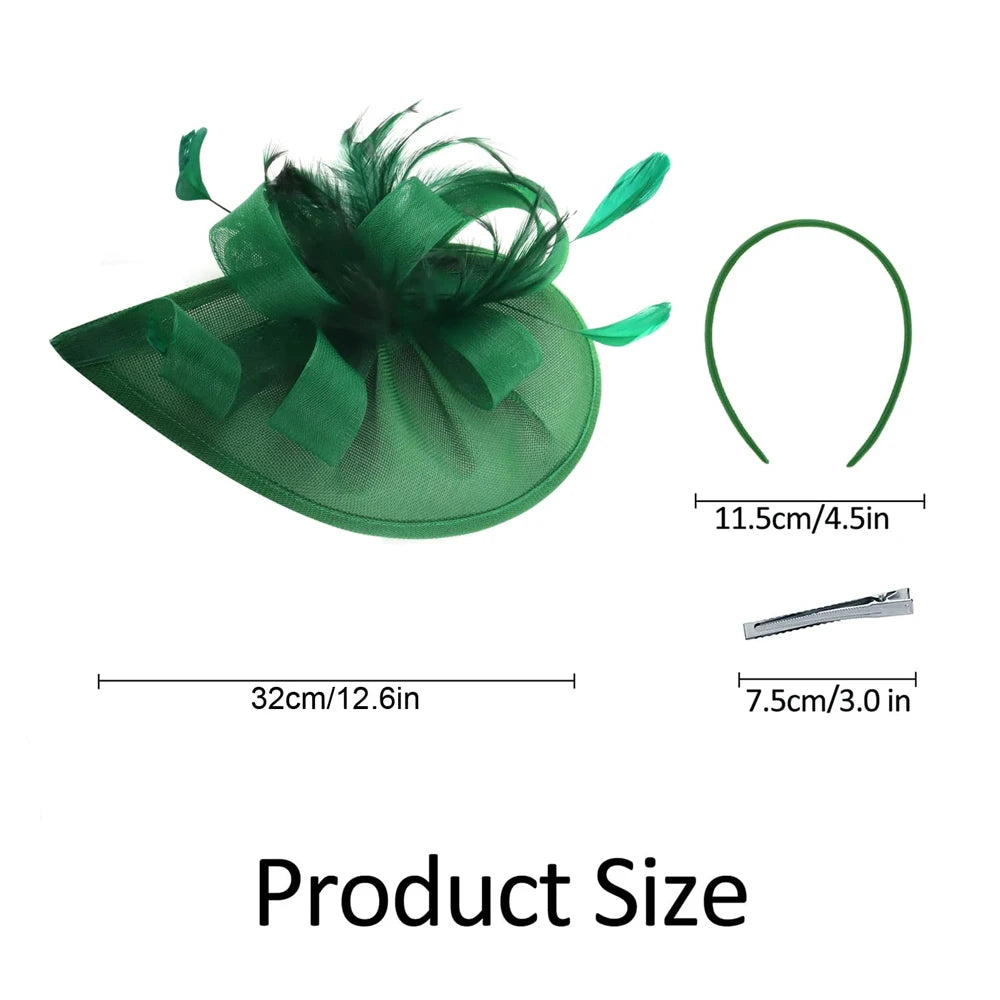 Charming Feather & Flower Fascinator Hat – Women’s Wedding, Cocktail, Tea Party & Derby Mesh Headpiece with Headband