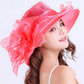 Women’s Organza Mesh Wide Brim Hat – Ruffle Summer Bridal Sun Hat for Weddings, Church, Parties & Beach