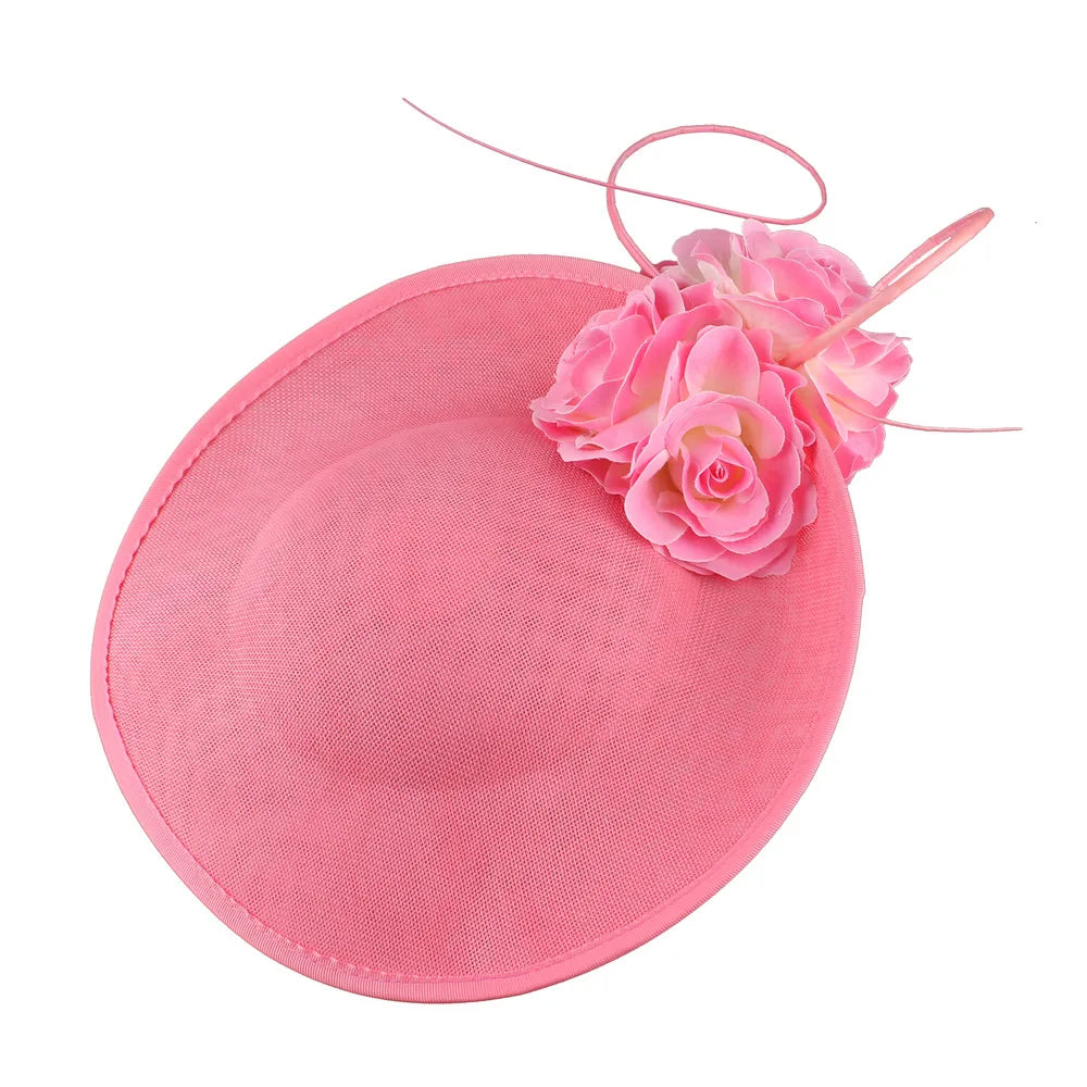 Gorgeous Formal Wedding Fedora Hat – Women’s Big Derby Flower Fascinator, Handmade Fashion Millinery Headpiece for Special Occasions