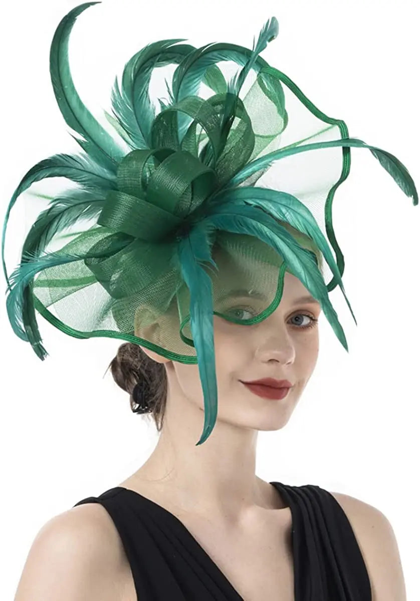 Women’s Big Flower Fascinator Hat – Elegant Kentucky Derby, Royal Ascot, Church & Bridal Tea Party Headband