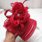 New Fashion Women’s Organza Sun Hat – Wide Brim Fedora with Big Flower, Elegant Wedding & Church Party Hat