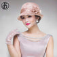 FS Sinamay Wedding Fedora Hats for Women – Elegant Linen Church Hat, Kentucky Derby Tea Party Dress Formal Occasion Millinery Cap
