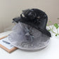 Elegant Women’s Organza Sun Hat – Wide Brim Travel Beach Cap, Party Bucket Hat for Summer