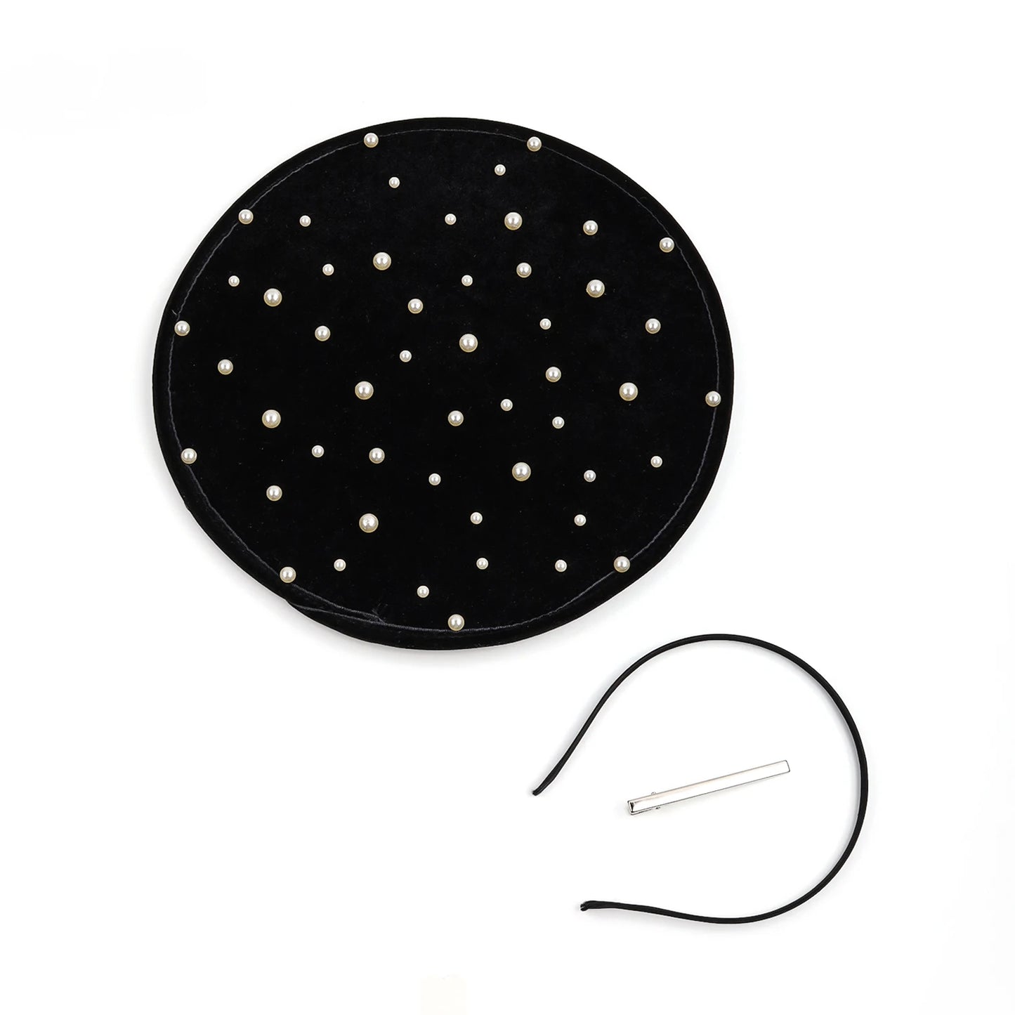 Elegant Flower Mesh Fascinator Hat with Pearls – Women’s Derby Headpiece, Wedding Cocktail Tea Party Hair Accessory with Headband